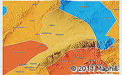 Physical 3D Map of Datong, political outside
