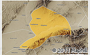 Physical 3D Map of Datong, semi-desaturated