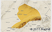 Physical 3D Map of Datong, shaded relief outside