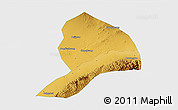 Physical 3D Map of Datong, single color outside