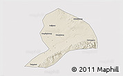 Shaded Relief 3D Map of Datong, cropped outside