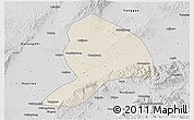 Shaded Relief 3D Map of Datong, desaturated
