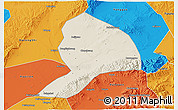 Shaded Relief 3D Map of Datong, political outside