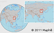 Gray Location Map of Datong, highlighted parent region, within the entire country