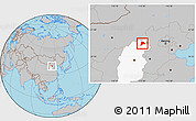 Gray Location Map of Datong, highlighted parent region