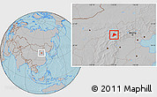 Gray Location Map of Datong, hill shading