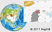 Physical Location Map of Datong, highlighted country, highlighted parent region