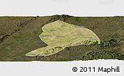 Satellite Panoramic Map of Datong, darken