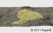 Satellite Panoramic Map of Datong, darken, semi-desaturated