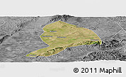 Satellite Panoramic Map of Datong, desaturated