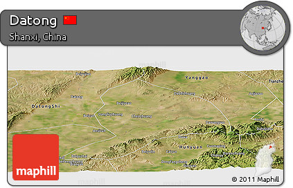 Satellite Panoramic Map of Datong