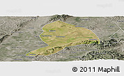 Satellite Panoramic Map of Datong, semi-desaturated