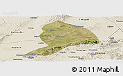 Satellite Panoramic Map of Datong, shaded relief outside