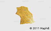 Physical 3D Map of Fenxi, cropped outside