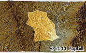 Physical 3D Map of Fenxi, darken