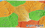 Physical 3D Map of Fenxi, political outside