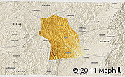 Physical 3D Map of Fenxi, shaded relief outside