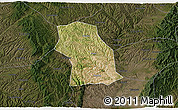 Satellite 3D Map of Fenxi, darken