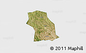 Satellite 3D Map of Fenxi, single color outside