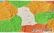 Shaded Relief 3D Map of Fenxi, political outside