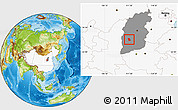 Physical Location Map of Fenxi, highlighted country, highlighted parent region