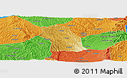 Physical Panoramic Map of Fenxi, political outside
