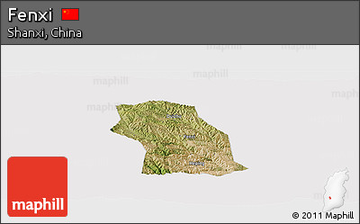 Satellite Panoramic Map of Fenxi, cropped outside