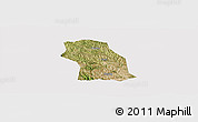 Satellite Panoramic Map of Fenxi, cropped outside