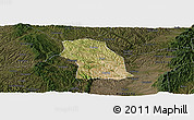 Satellite Panoramic Map of Fenxi, darken