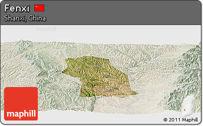 Satellite Panoramic Map of Fenxi, lighten
