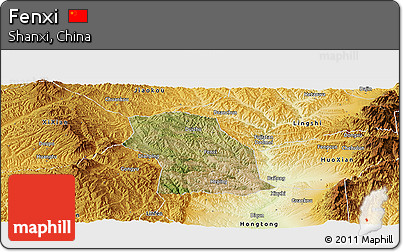 Satellite Panoramic Map of Fenxi, physical outside