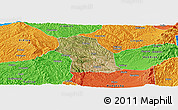 Satellite Panoramic Map of Fenxi, political outside