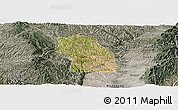 Satellite Panoramic Map of Fenxi, semi-desaturated
