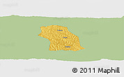 Savanna Style Panoramic Map of Fenxi, single color outside