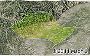 Satellite 3D Map of Fenyang, semi-desaturated