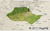Satellite 3D Map of Fenyang, shaded relief outside