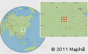 Savanna Style Location Map of Fenyang