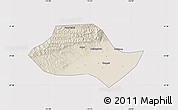 Shaded Relief Map of Fenyang, cropped outside