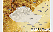 Shaded Relief Map of Fenyang, physical outside