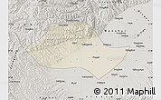 Shaded Relief Map of Fenyang, semi-desaturated