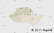 Shaded Relief Map of Fenyang, single color outside