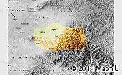 Physical Map of Jiang Xian, desaturated