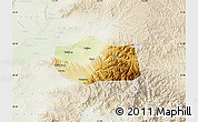 Physical Map of Jiang Xian, lighten