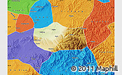 Physical Map of Jiang Xian, political outside