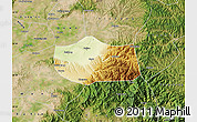 Physical Map of Jiang Xian, satellite outside