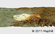 Physical Panoramic Map of Jiang Xian, darken