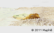 Physical Panoramic Map of Jiang Xian, lighten