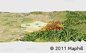 Physical Panoramic Map of Jiang Xian, satellite outside