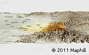 Physical Panoramic Map of Jiang Xian, semi-desaturated