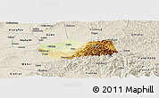 Physical Panoramic Map of Jiang Xian, shaded relief outside
